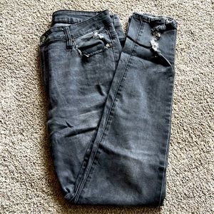Kancan distressed gray jeans